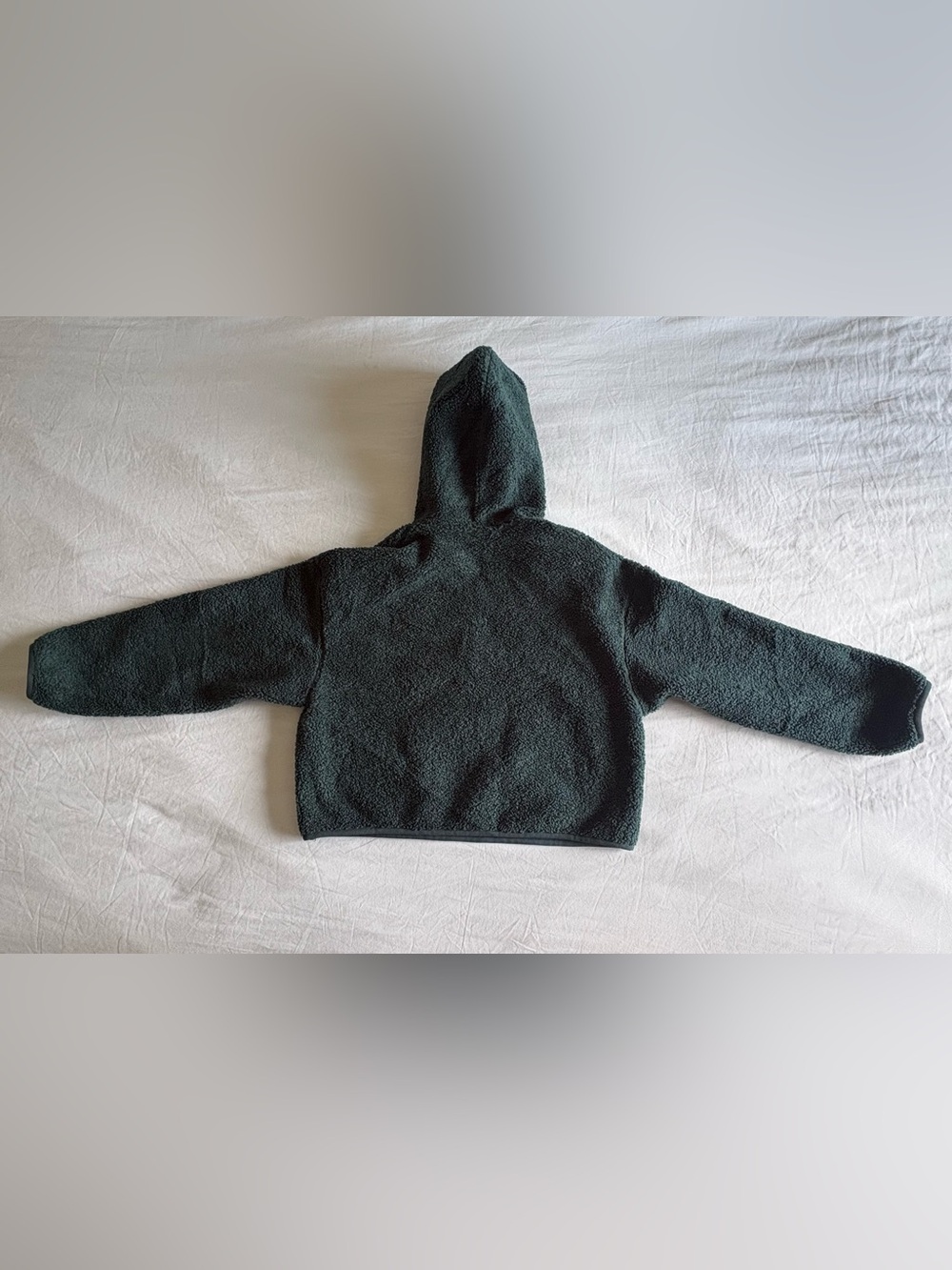 NWOT: Uniqlo Women’s Dark Green Sherpa Zip Hoodie - Picture 3 of 4